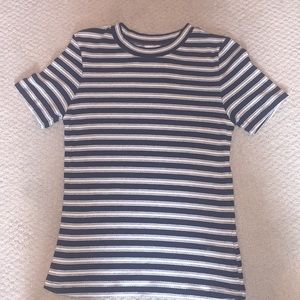 Black and cream striped shirt sleeve summer shirt